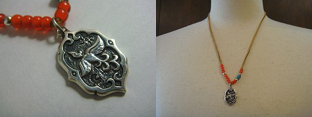 革ひも付きシルバーペンダント