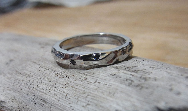 18金　ホワイトゴールド　オーダーメイドマリッジリング