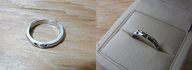 18金　ホワイトゴールド　オーダーメイドマリッジリング