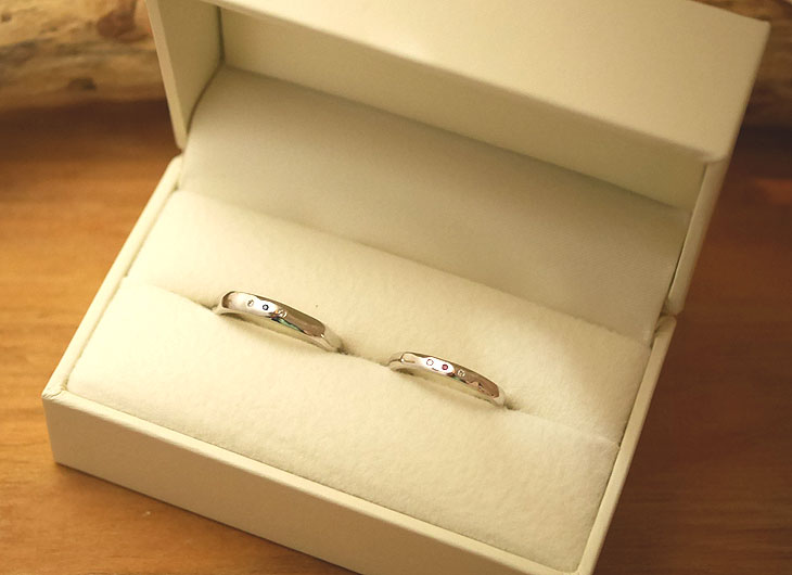 オーダーメイド　結婚指輪　10金ホワイトゴールド