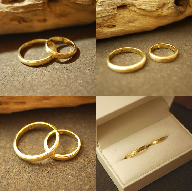 オーダーメイド　結婚指輪　18金ゴールド