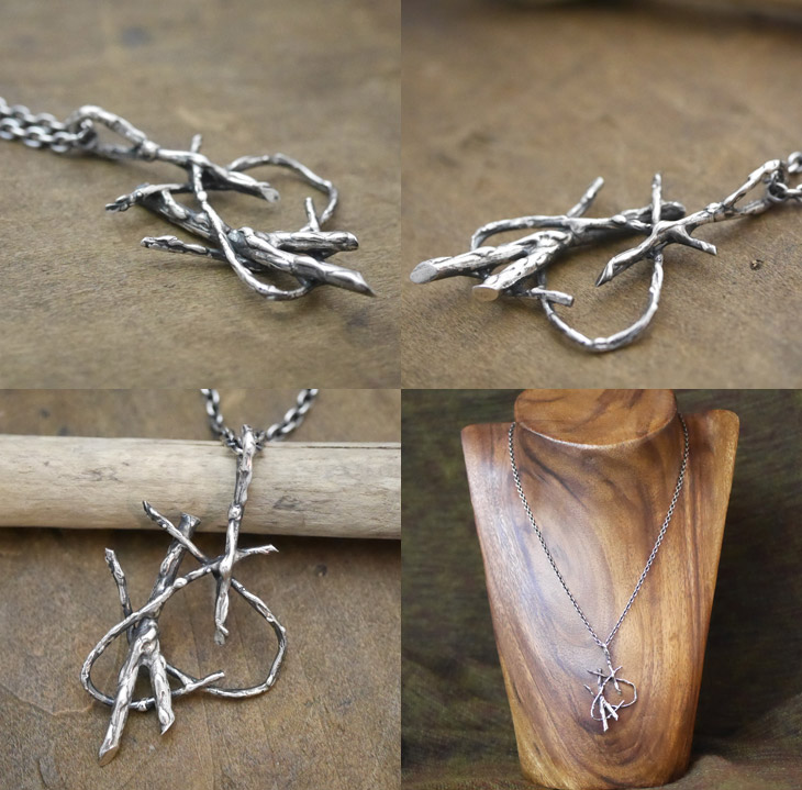 木の枝シルバーペンダント