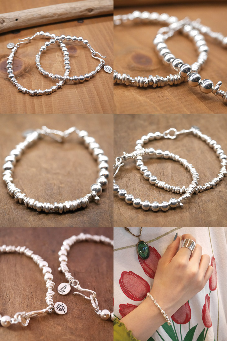 シルバービーズブレスレット  silver beads necklace