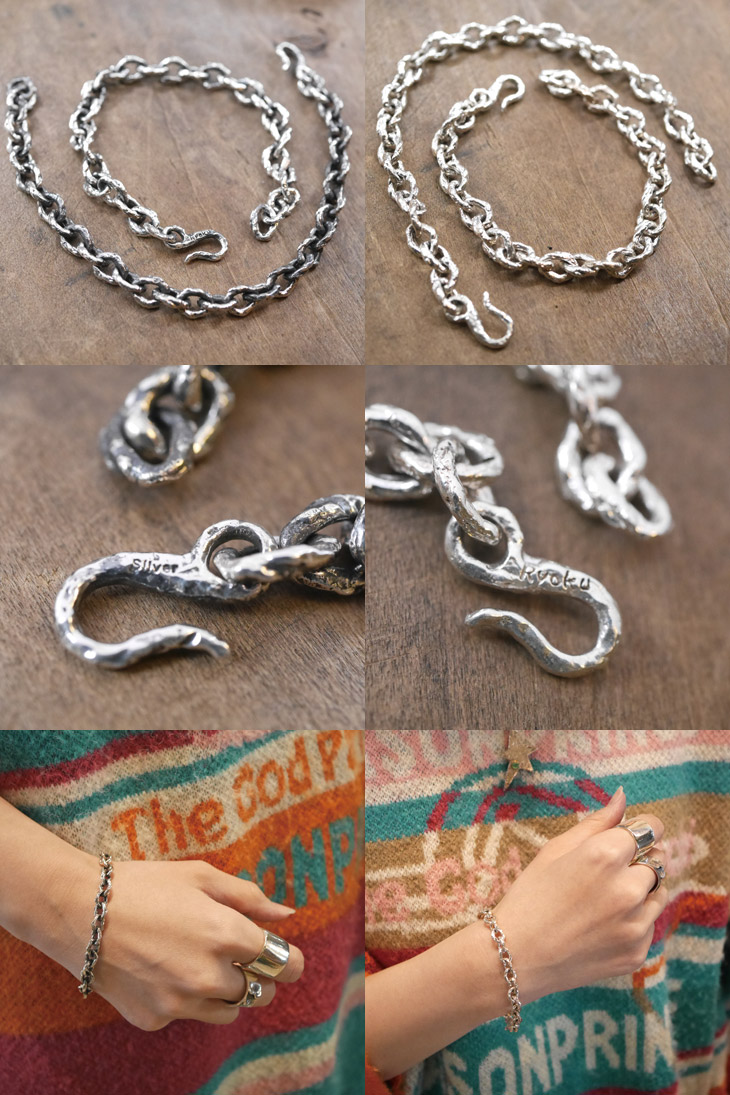 シルバーブレスレット silver chain bracelet