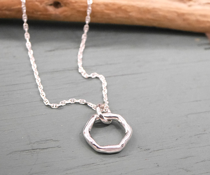 hexagon silver pendant top