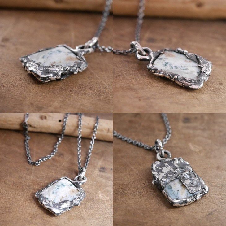 ジャスパー×シルバー　天然石ペンダントトップ　1点モノ