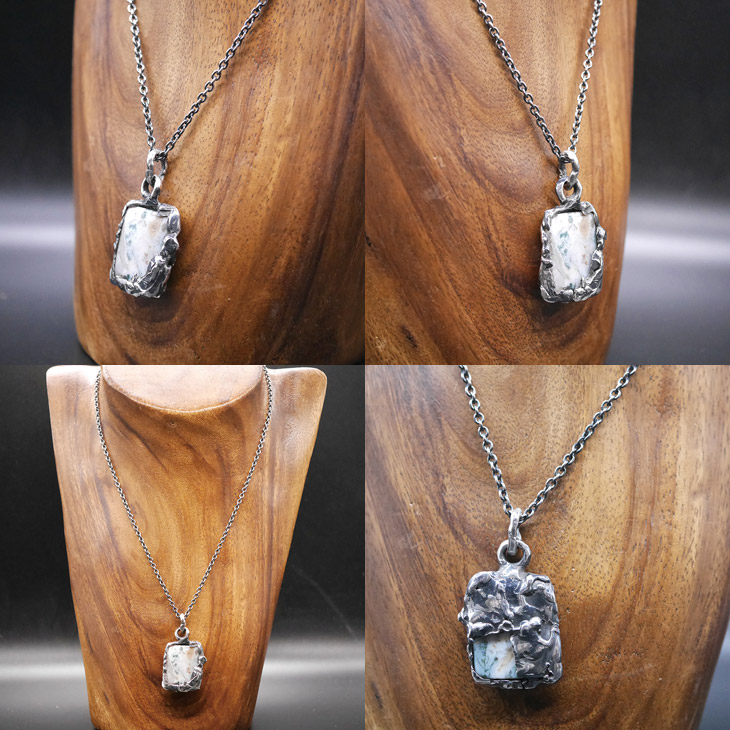 ジャスパー×シルバー　天然石ペンダントトップ　1点モノ